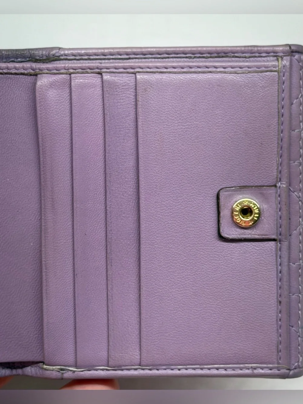 Christian Dior lilac compact wallet